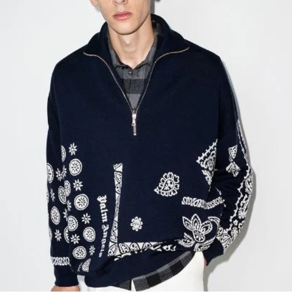 Palm Angels paisley-intarsia jumper, - Picture 2 of 11
